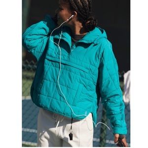 FP MOVEMENT Pippa Packable Pullover Puffer Free People Jacket Blue Large NWT
